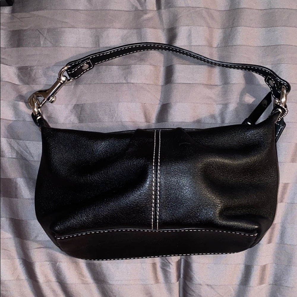 Small black leather Coach purse! Never used!